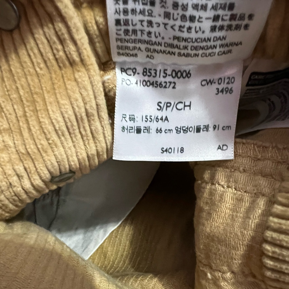 Levi’s Premium Tan Corduroy Overalls Women’s Size Small - Picture 4 of 6